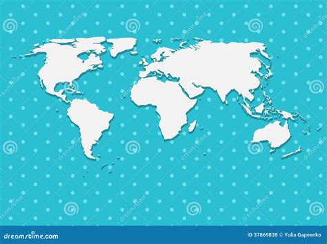 Paper World Map On Blue Background Vector Stock Vector Illustration