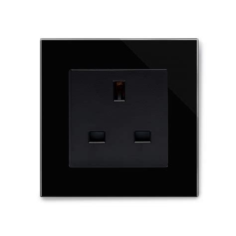 Crystal Pg Single 13a Uk Unswitched Socket Black Retrotouch Designer