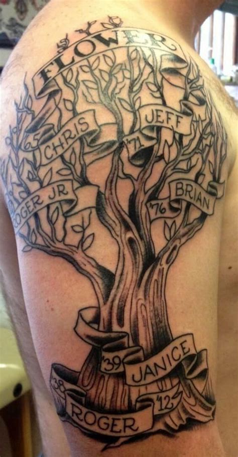 best shoulder tattoos for men coverups #Tattoosformen | Family tree ...
