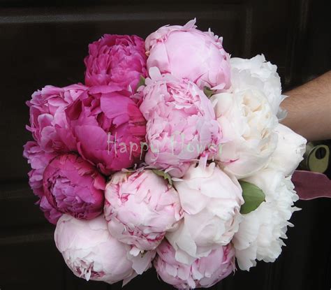 Buchet Mireasa Bujori Albi Si Roz Happy Flower Florarie Online