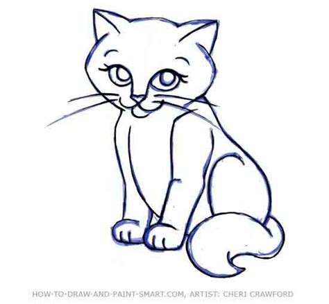 Vector black and white outline drawing cat face with paws vector. Animals to Draw with dark outline full page | How to Draw ...