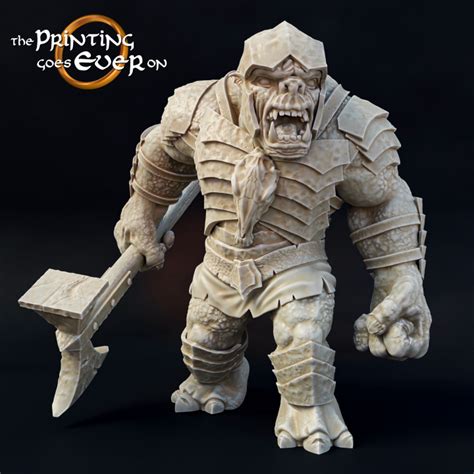 3d Printable War Troll A Presupported By The Printing Goes Ever On