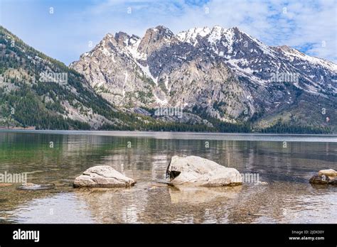 Beautiful Jenny Lake In Grand Teton National Park Wyoming Stock Photo
