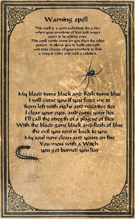 A Warning Spell Wiccan Spell Book Spells Witchcraft Book Of Shadows