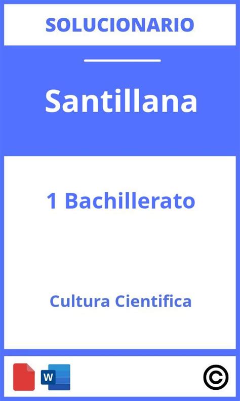 Solucionario Cultura Cient Fica Bachillerato Santillana Pdf