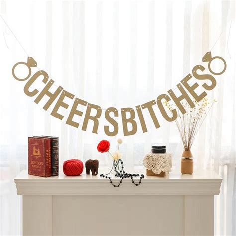 Gold Sparkly Lets Party Bitchesandcheers Bitches Photo Backdrop Birthday