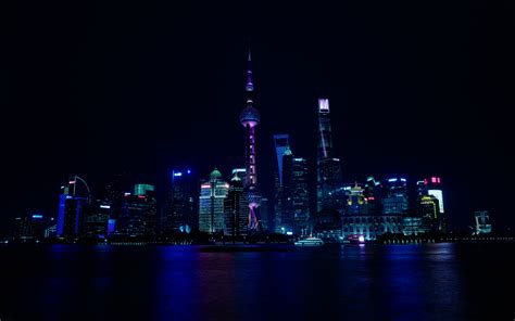 Download Wallpapers Shanghai 4k Nightscapes Skyscrapers China Asia