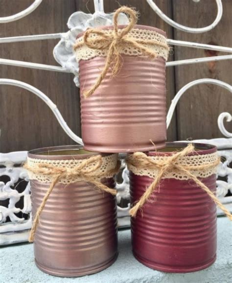 13 Christmas Centerpieces Rustic Diy Painted Tin Cans Tin Can