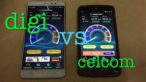 Repeat the test several times, because the result depends on the conditions of the internet. Digi LTE Vs Celcom LTE, Telco Speed Test - YouTube