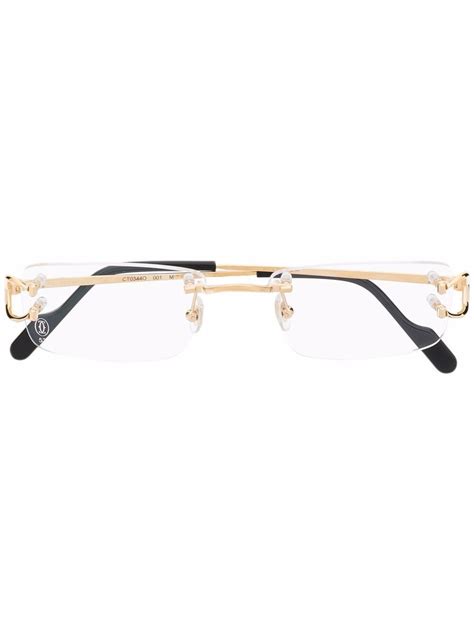 Cartier Eyewear Rimless Square Frame Glasses Farfetch