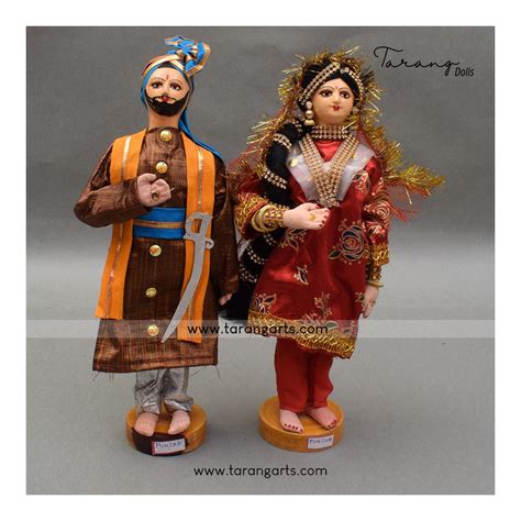 Punjabi Bride And Groom Bengali Traditional Golu Dolls Handmade Home Decor Tarang Handicrafts