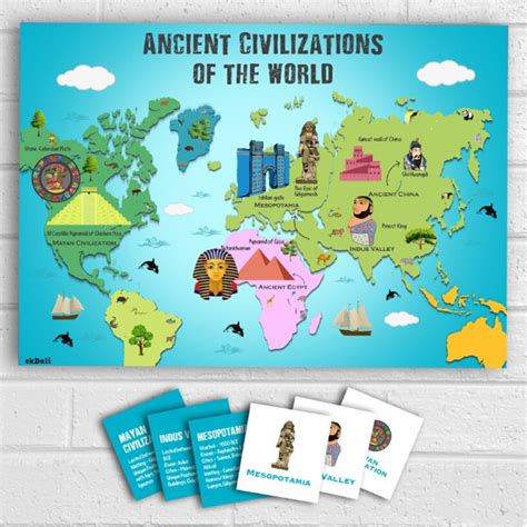 Ancient Civilizations Of The World Map History Poster