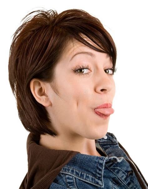 woman sticking out her tongue stock image image 7018391
