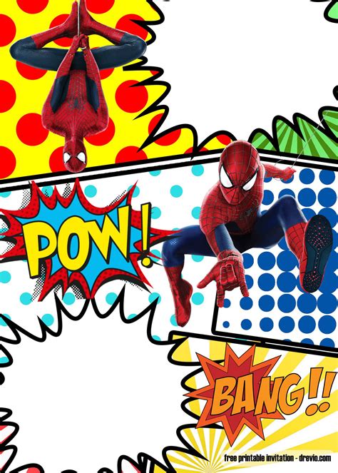 Free Printable Spiderman Homecoming Birthday Invitation Template Drevio