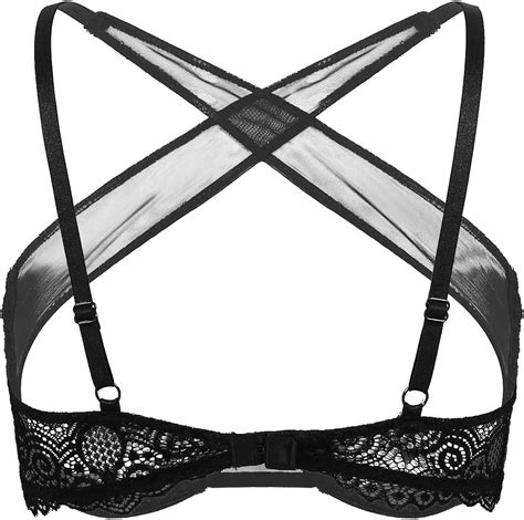 Oyolan Womens Sexy Sheer Lace Bralette 14 Cup Push Up Underwired Shelf