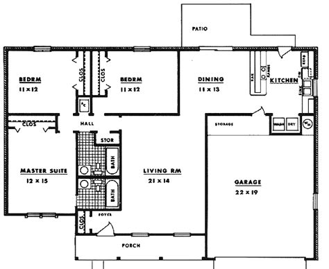 Traditional Style House Plan 3 Beds 2 Baths 1265 Sqft Plan 14 143