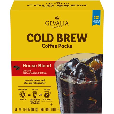 Gevalia Cold Brew House Blend Ground Coffee 8 Ct Packets