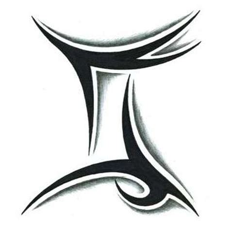 Tribal Gemini Symbol With Shading Tattoo Design Tattoos Book 65000