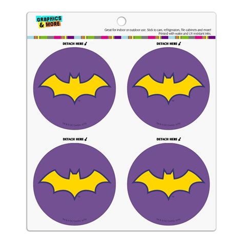Batman Batgirl Logo Refrigerator Fridge Locker Vinyl Circle Magnet Set