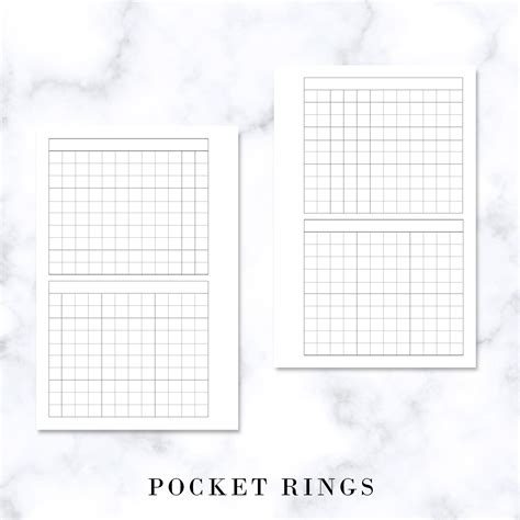 Free Planner Printable Pocket Rings Two Horizontal Boxes Grid In