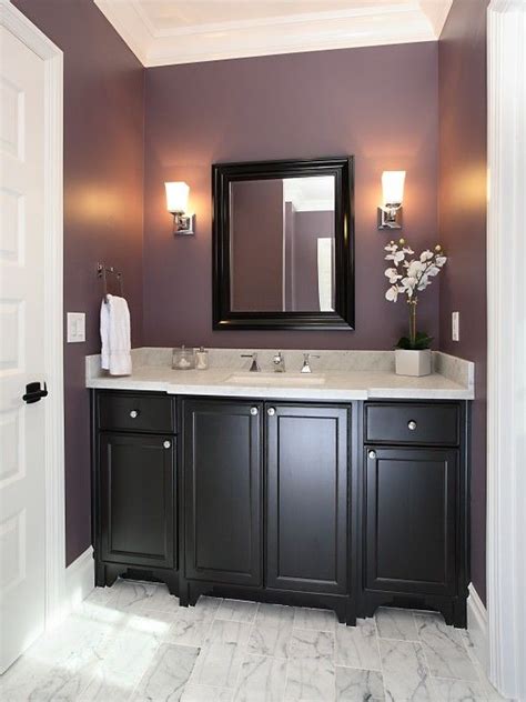 Plum Powder Room W Black Cabinets Powder Room Design Purple