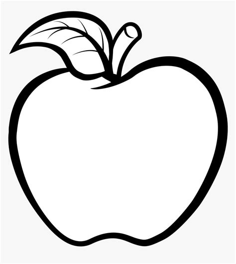 Black And White White Apple Clip Art Hd Png Download