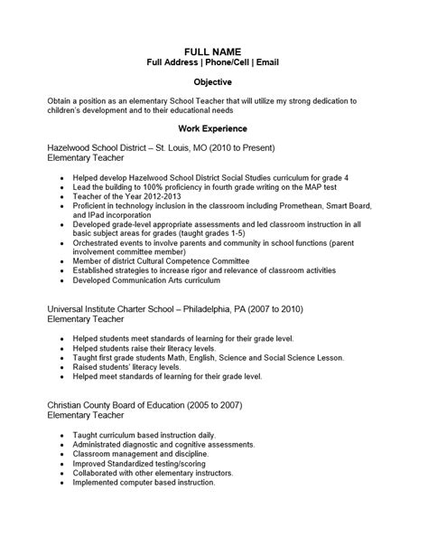 Special education teacher develop and implement individualized education program for each special education student. Free Elementary Teacher Resume Template | Sample | MS Word