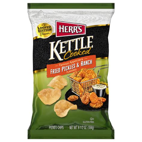 Save On Herrs Kettle Cooked Potato Chips Fried Pickles And Ranch Order