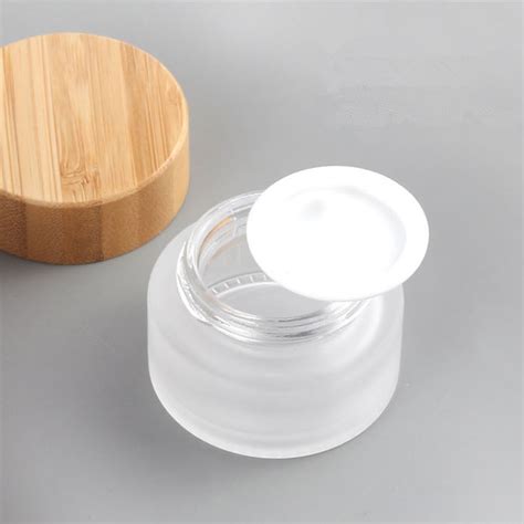 Frosted Glass Jar With Bamboo Lid Za