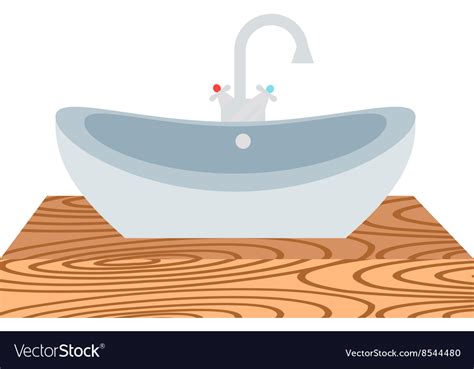 Washbasin Bathroom Cartoon Flat Royalty Free Vector Image
