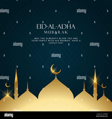 Eid Al Adha Eid Mubarak Islamic Greeting Card Poster Vector