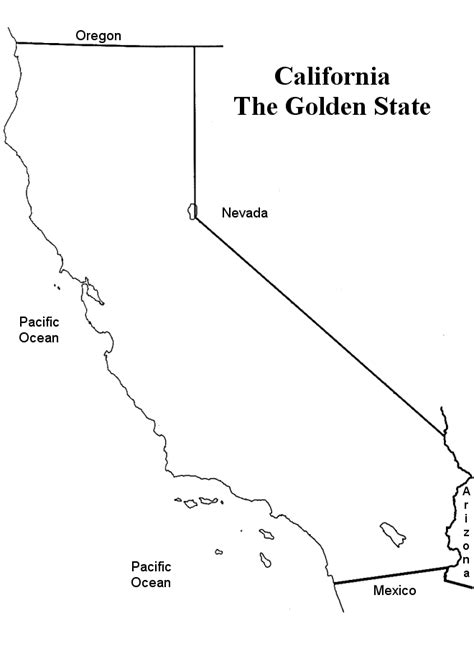 California Outline Maps And Map Links Coloring Home