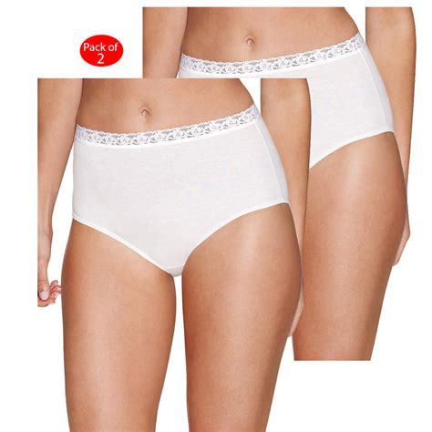 Hanes Hanes Womens Cotton No Ride Up Brief With Lace 5 Pack Color