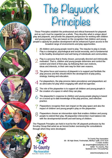 A Colourful Poster To Help You Remember The Playwork Principles From Uk