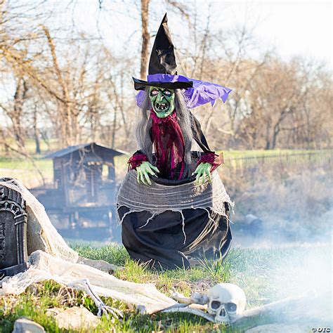 5 Ft Witch With Cauldron Animated Prop Halloween Express