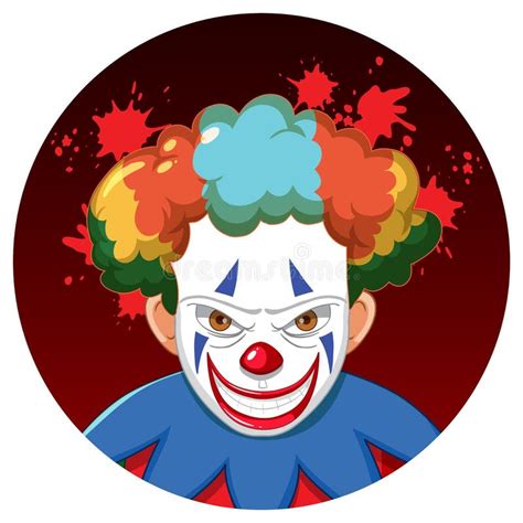 Scary Creepy Clown Face Stock Vector Illustration Of Circus 235555919