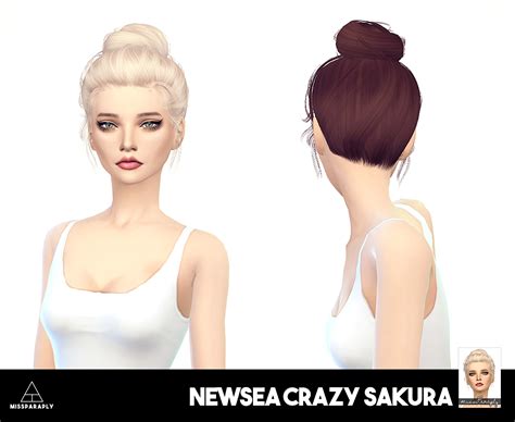 Sims 4 Hairs Miss Paraply Newsea`s Crazy Sakura Hair Retextured