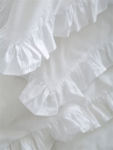 Ruffle White Cotton Pillowcase With Frill Edge Lunn Antiques