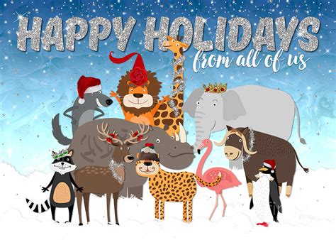 Christmas Card From All Of Us Happy Holidays Cartoon