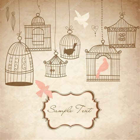 Vintage Bird Cages — Stock Vector © Alisafoytik 34058253