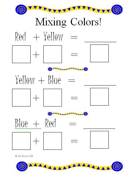Kindergarten Tertiary Colors Worksheet