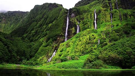 Waterfalls At Lagoa Dos Patos Flores Island Azores Youtube