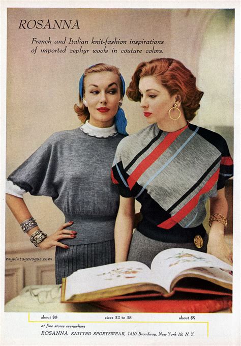 My Vintage Vogue Rosanna Knitted Sportswear 1952 Suzy Parker