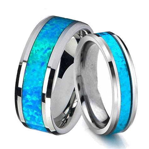*based on the size 11 ring this wedding band is also available in 3mm wide version starting at size 5 for a matching woman's band. Queenwish 6mm/ 8mm Vintage Opal Tungsten Carbide Rings ...