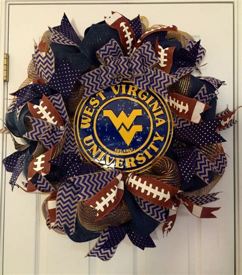 West Virginia Wreath Wvu Wreath Mountaineers Wreath Wvu