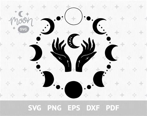 Crescent Moon Svg Bundle Mystical Svg Files For Cricut Celestial