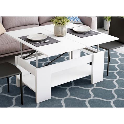 Un amplio surtido para que elijas la que mejor combine con tu no solo están para las comidas: Mesa centro convertible a comedor blanco 110x110