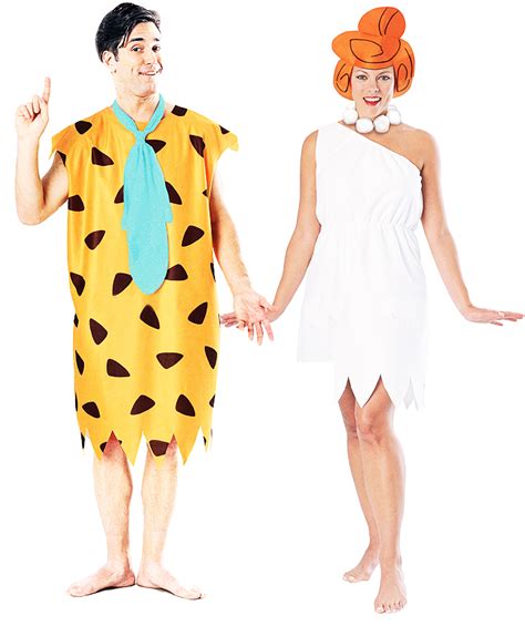 Fred Wilma The Flintstones Fancy Dress Couple Carton Mens Ladies Costume