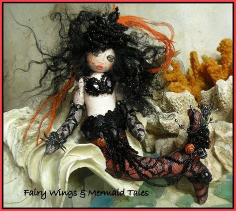 Ooak Mermaid Art Halloween Mermaid Art Doll With Spider And Etsy