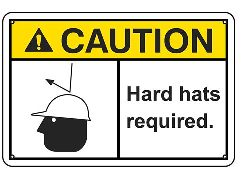 Hard Hats Required Sign Aluminum S 17345a Uline